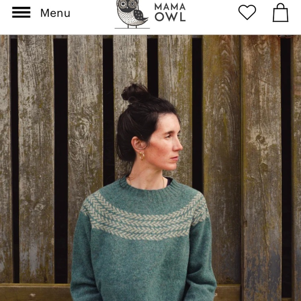 Mama Owl Siskin Lambswool Garden Sweater, Dusk Color